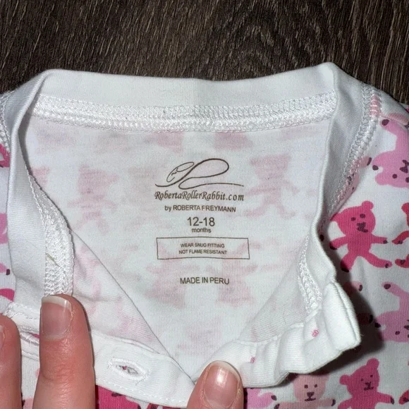 Roberta Roller Rabbit Pink and White Bear Print Long Sleeve Shirt - Picture 2 of 4